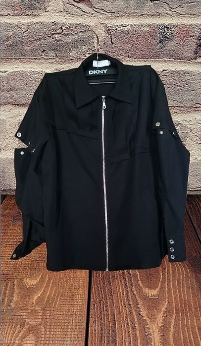 kurtka marynarka pudełkowa odpinane rękawy czarna