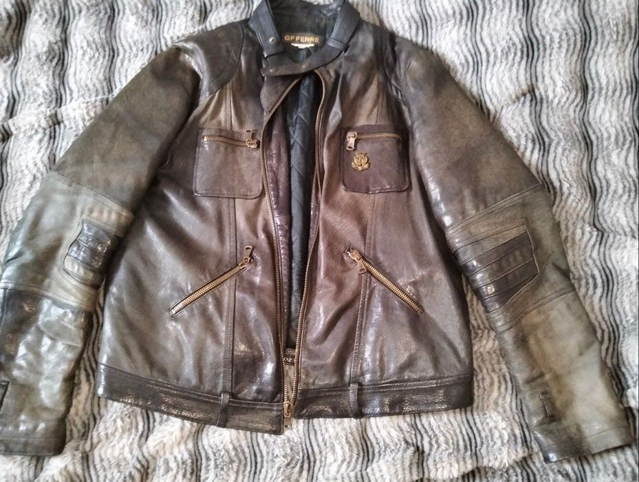 Брендова шкіряна куртка GF Ferre | Натуральна товста шкіра