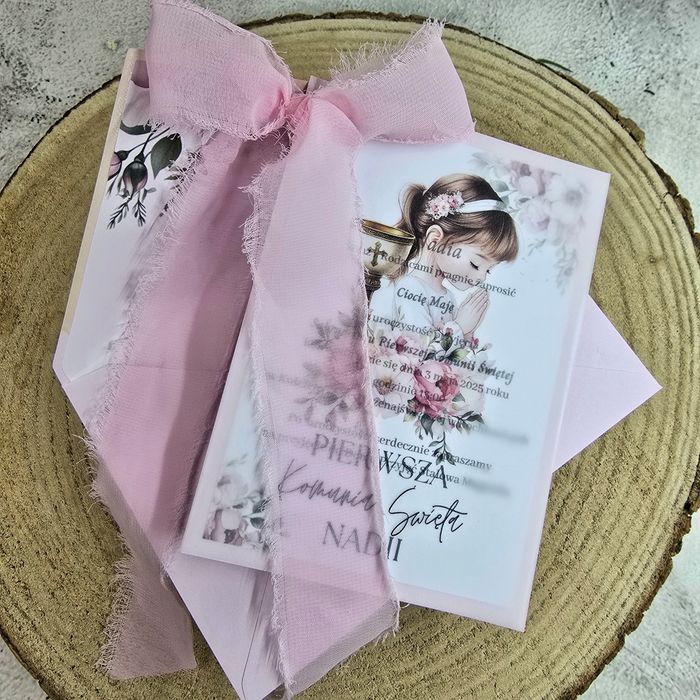 Personalizowane zaproszenia na komunię chrzest roczek ślub