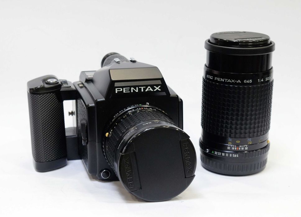 Aparat Pentax 645-średnioformatowy analogowy + 2 obiektywy. GWARANCJA!