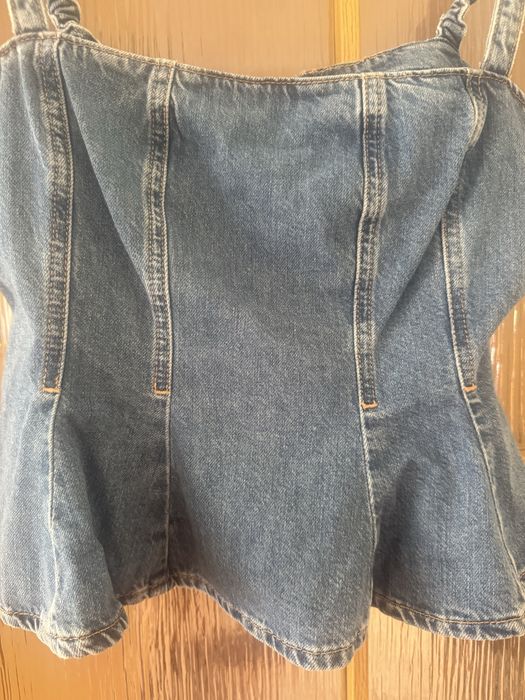Jeansowy Top Gorsetowy ZARA Z1975 – Denim na ramiączkach
