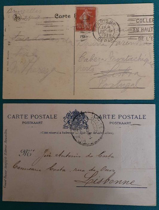2 Postais antigos - BRUXELAS / Bélgica - 1905 e 1920
