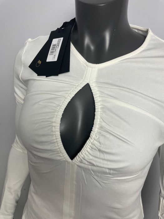 PINKO biała bluzka basic Moncalco Maglia długi rękaw rozm. S [P22]