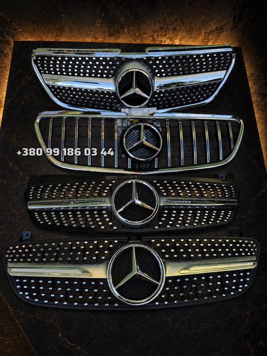 ОПТ Решітка радіатора Mercedes Vito Viano W639, W639 рестайлінг, W447 Решетка Віто grill передня тюнінг Мерседес Вито Виано хром накладка стайлінг