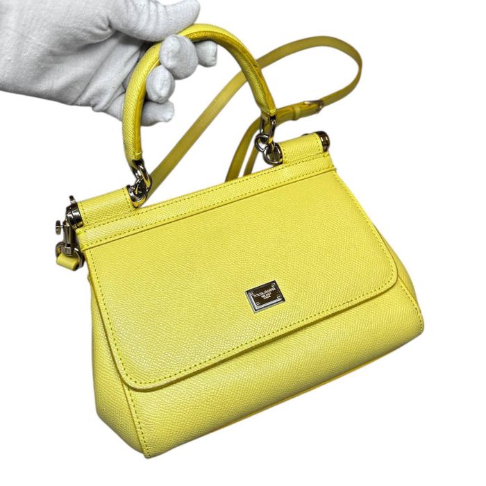 Женская сумка Dolce Gabbana sicily small calfskin yellow bag оригинал