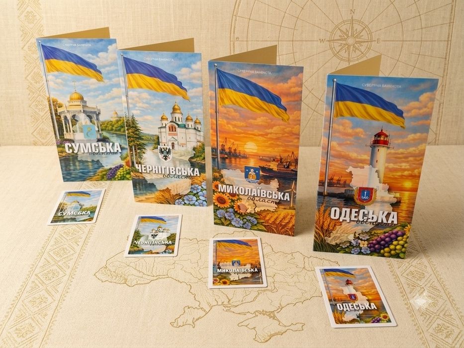 Сувенірна банкнота України – області 50 гривень 2026 | Колекційні банкноти в буклеті 10 видів + колекційна картка