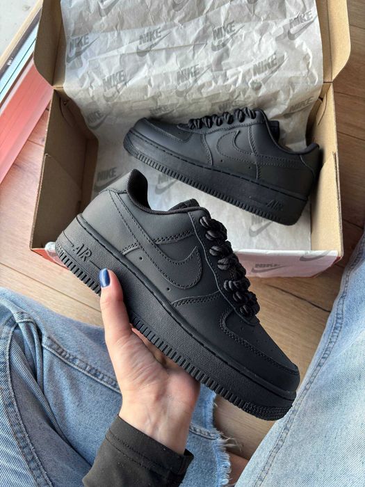 Кросівки Nike Air Force 1 Low Black Rope Laces | кеди Найк Аір Форс