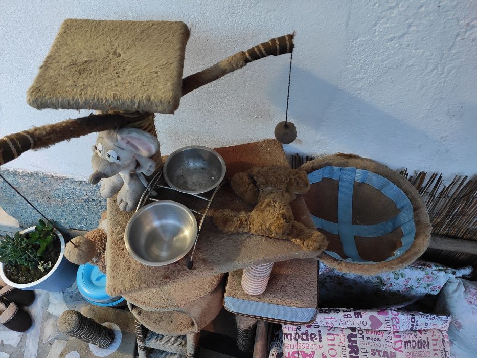 Arranhador Gato Multiplataforma com cama e abrigo + Extras