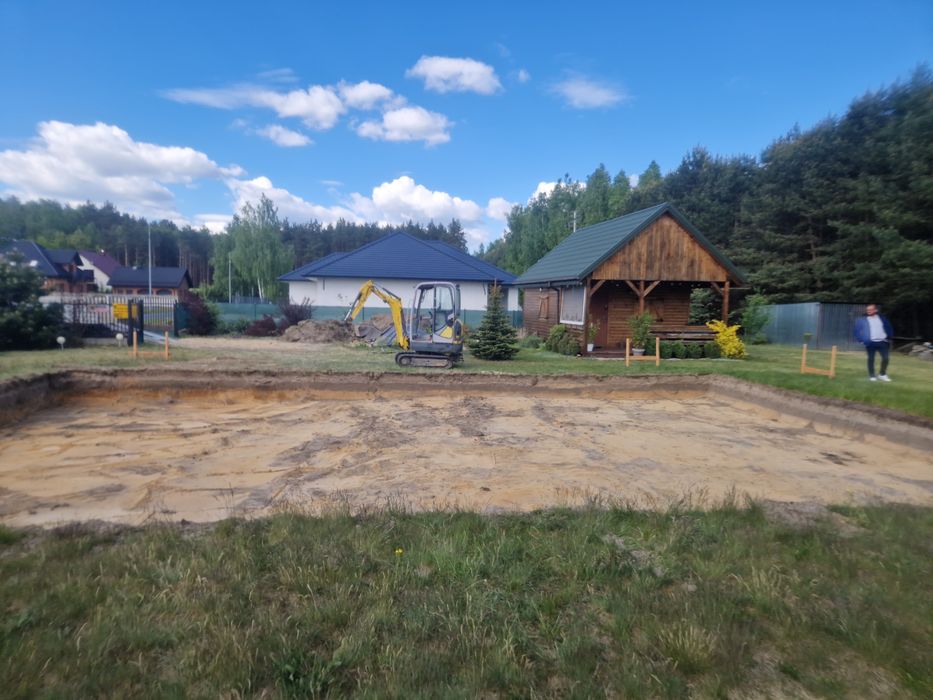 minikoparka, koparka,wywrotka 3.5t, Układanie kostki brukowej, wiertni