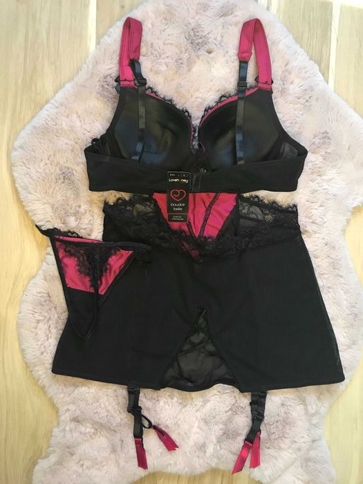 r L Gorset / Koszulka + Stringi komplet bielizny seksowny Strój ero