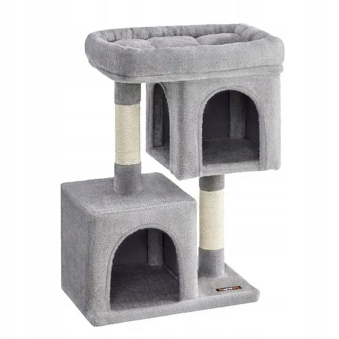 Кігтеточка для котів і кошенят, 2 печерки, м'яке ліжечко