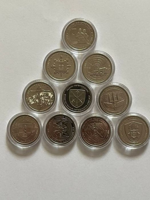 Монеты 10 гривень комплект 10 штук