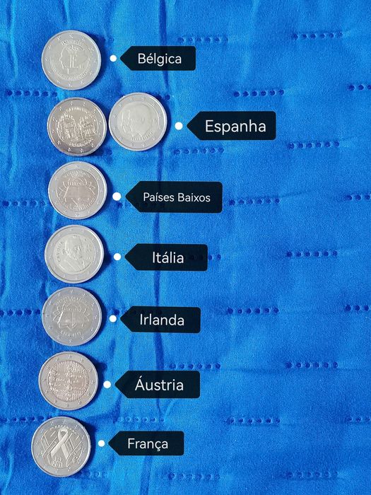 Várias moedas 2€ comemorativas