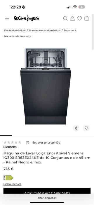 Maquina Loiça Encastrável Siemens iQ300 SR63EX24KE