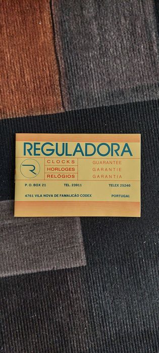 Relógio antigo Reguladora – funciona – documentação original + chave