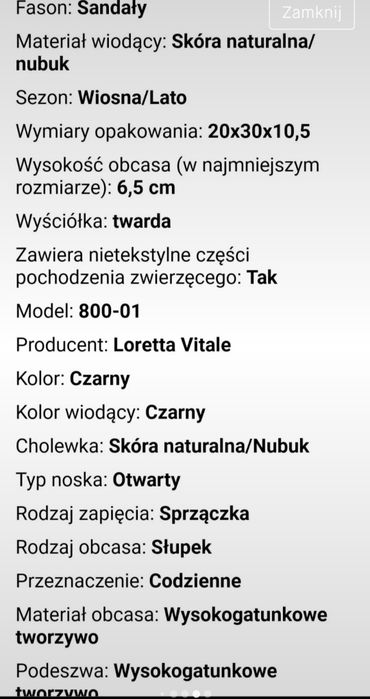 oretta Vitale 37 sandały damskie zamsz