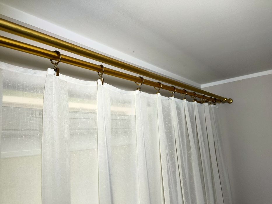Karnisz ścienny złoty z żabkami 230cm