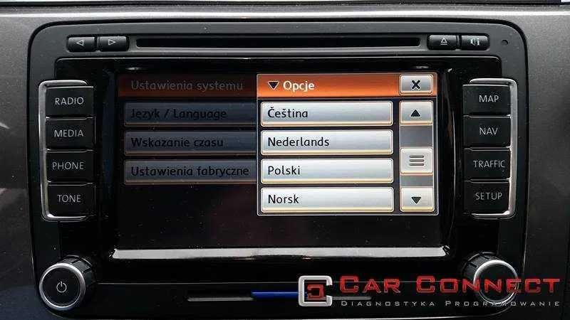 Volkswagen VW język polski menu nawigacja Warszawa RNS 310 510 MFD