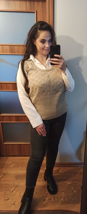 Kamizelka z wstawką koszulową rozmiar 46/48