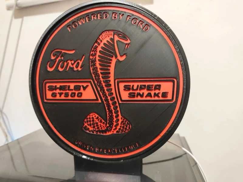 Lightbox luminaria decorativa Ford Shelby GT500 com caixa preta