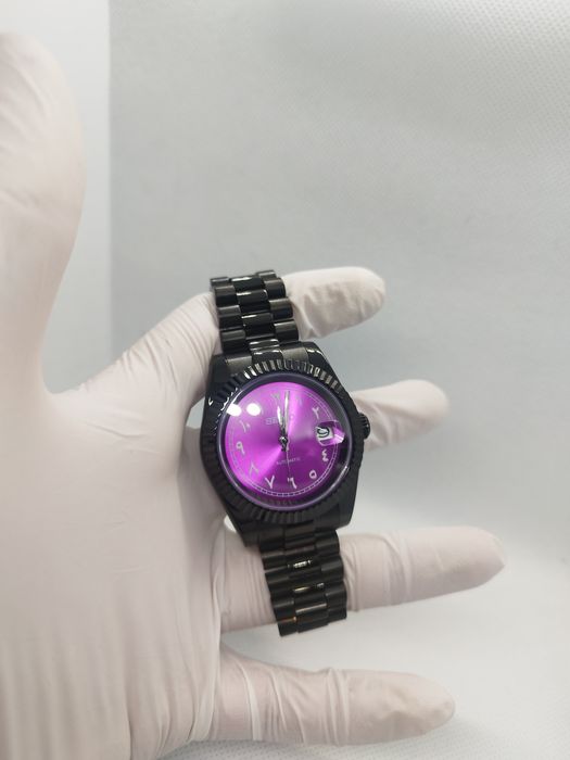 Seiko MOD Datejust Arabic Dark Purple