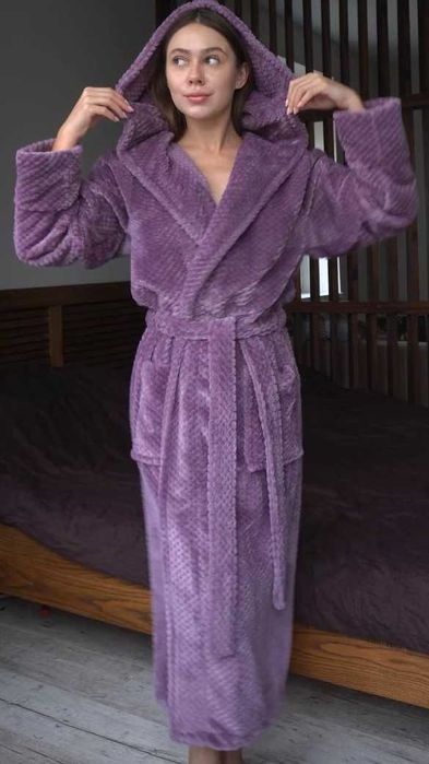 Нереально красивий жіночий махровий халат Ананаска. Женский теплый