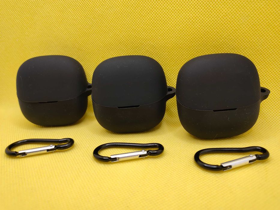 Чехол силиконовый на наушники Xiaomi Buds 5 + карабин (black)