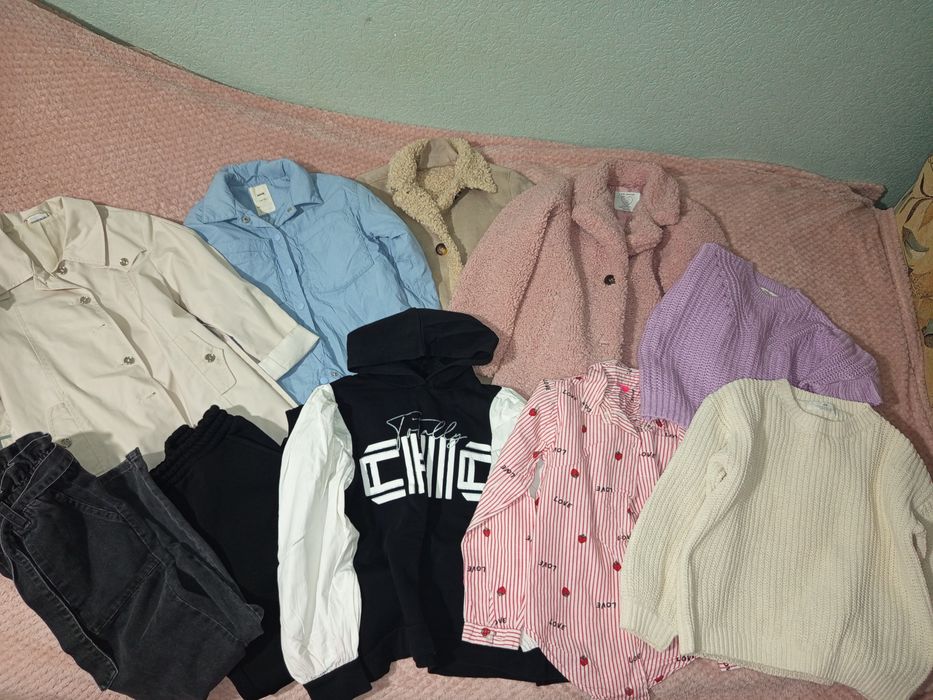 Пакет речей на дівчинку 140-146: куртка,светр,тренч,джинси,шубка