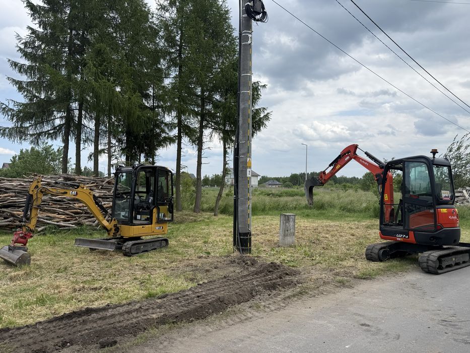 Usługi Minikoparką światłowody, kable,  mini koparka Wywrotka Koparka