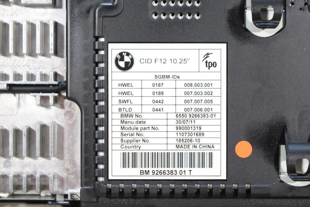 Display / ecrã de informações BMW 6 Cabriolet (F12)