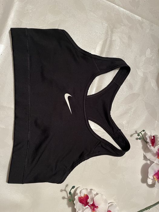 Nike biustonosz sportowy top czarny markowy logo M/L