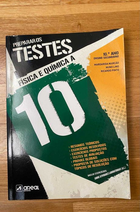 Livros de estudo de 10º ano (Português, Matemática e Física e Química)
