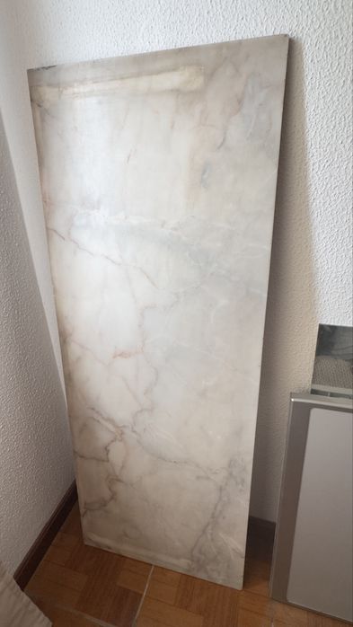 Tampo / Placa em Mármore Natural 125 x 48 cm (Bege / Rosa)
