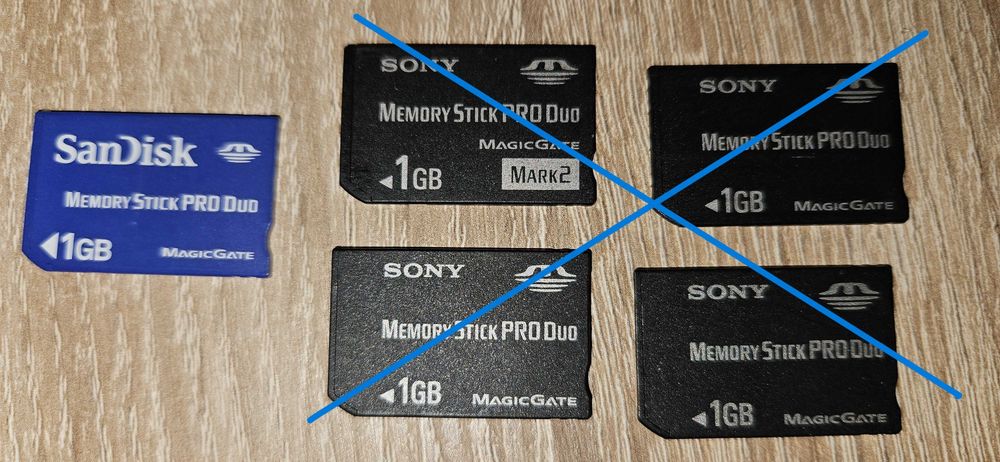 Pamięć foto - Memory Stick Duo 1 gb.  niebieska - używana sprawna