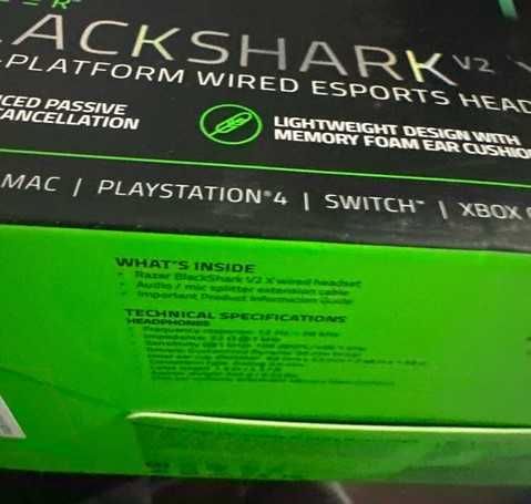 Razer BlackShark V2 X green słuchawki xbox pc ps5 ps4 x s na licencji