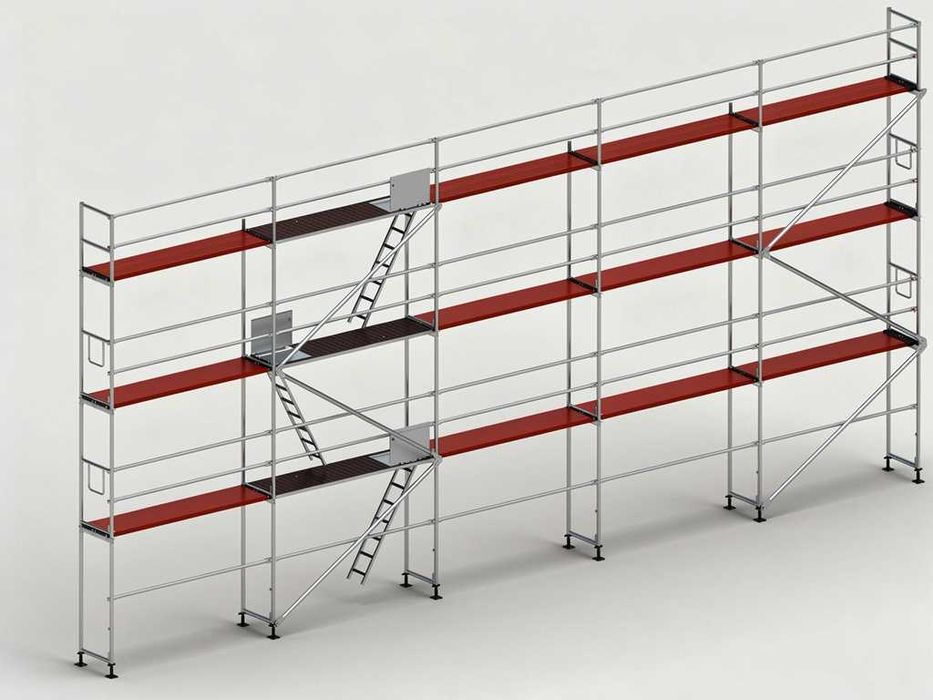 Rusztowanie Plettac 70 – Zestaw 127m2 (15m x 8,5m) | TRANSPORT | LEASING