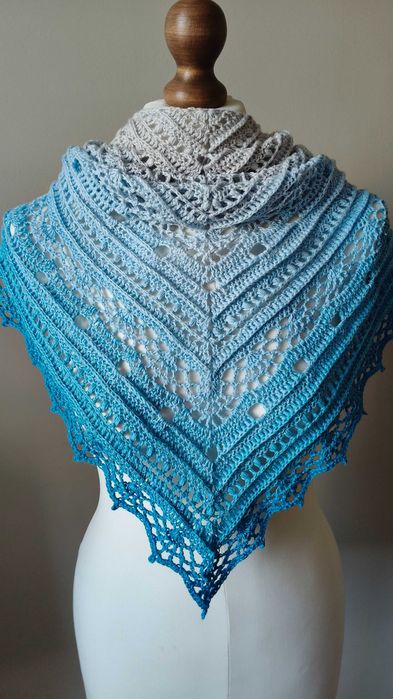 Chusta Ombre, ręcznie robiona na szydełku, szydełko, Handmade