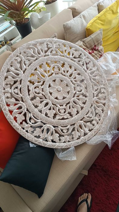Mandala de madeira para parede 80 cm