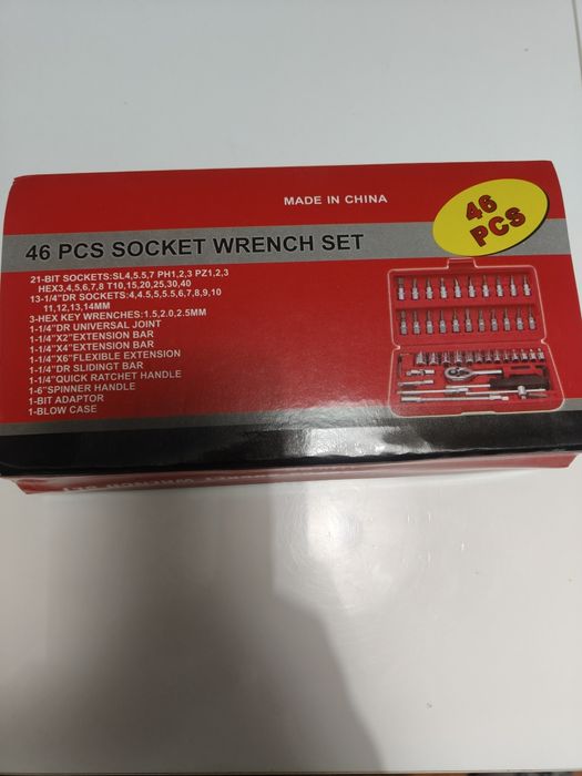 Zestaw kluczy nasadowych 46 elementów