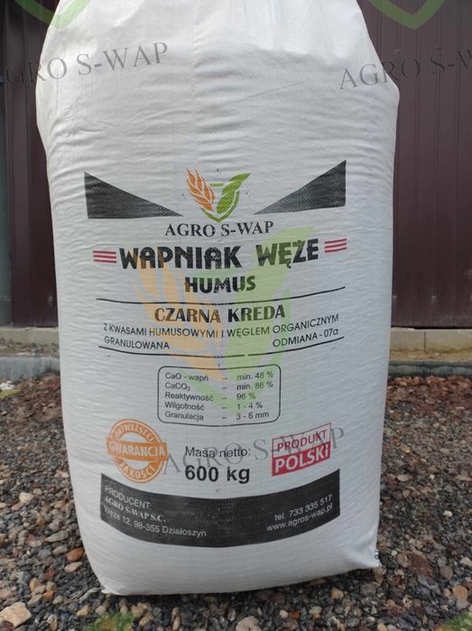 Wapno nawozowe granulowane magnezowe węglanowe czarna kreda PRODUCENT