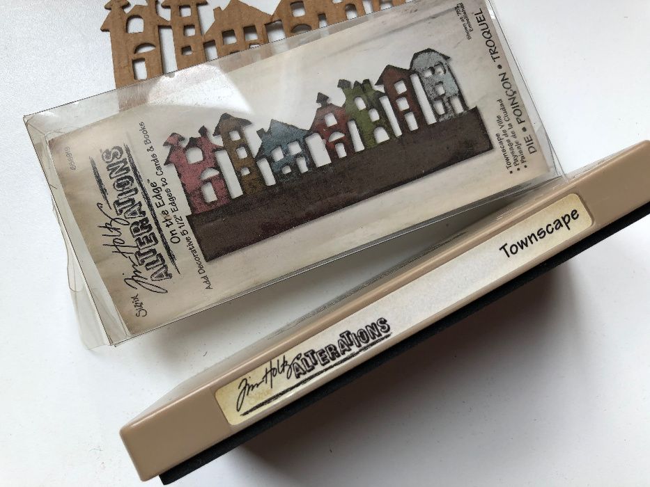 Cortante Sizzix. Paisagem de cidade. Casa com janelas. NOVO