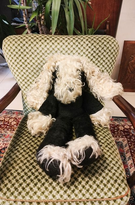 Stary pluszak PRL. 70 cm. Oczy jak u zezolka.