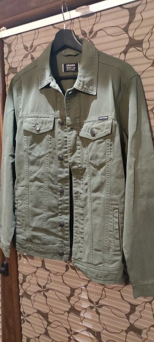 Kurtka jeansowa Cropp haki