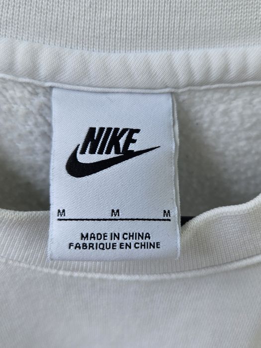 Bluza Longsleeve Crewneck Nike Biała Baggy Swoosh Oversize y2k 00s 10s Basic