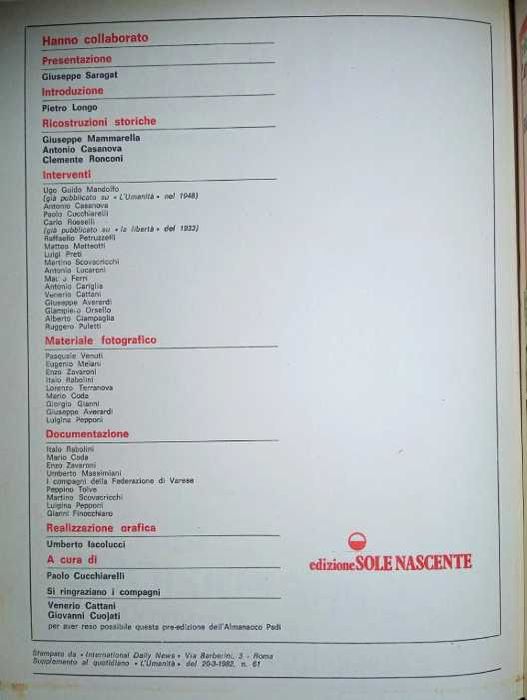 Livro PSDI Un partito una storia Almanacco Congresso 1982 PRE EDIZIONE