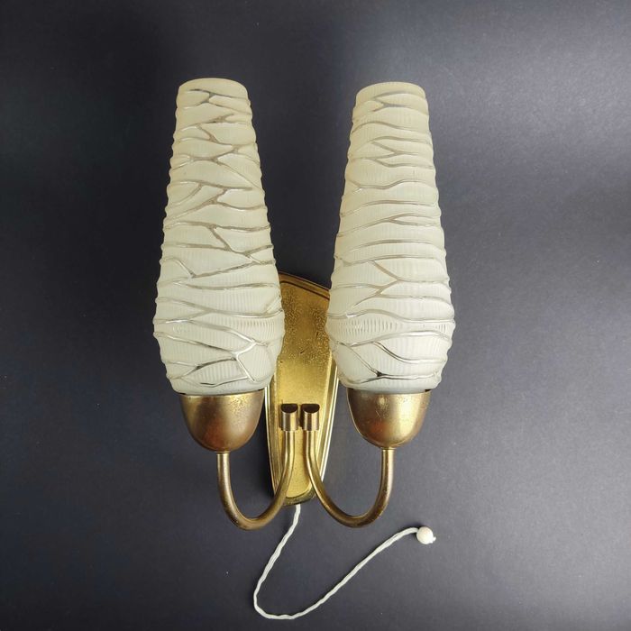 Kinkiet w stylu Mid Century Modern, francuski design z lat 50.- unikat