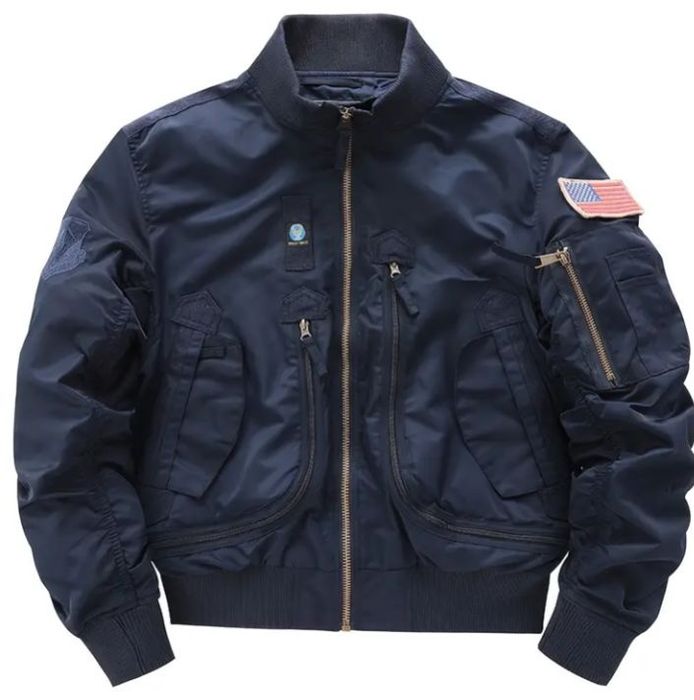 бомбер МА-1 ( темно - синій)розмір 3XL-2XL-XL-L-M, водонепроникний.