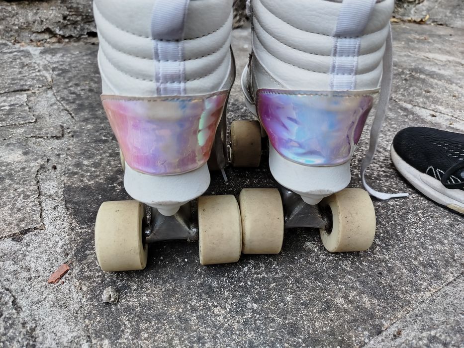 Patins brancos da oxelo-n.35