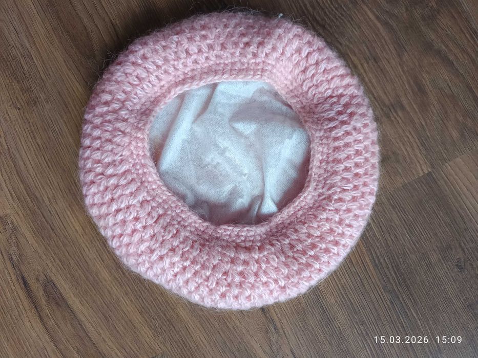 Beret ręcznie robiony wełna