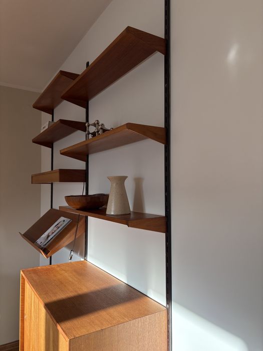 Skandynawski regał systemowy ścienny Kai Kristiansen tekowy vintage